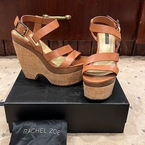 Rachel Zoe Platform leather Sandals! Size 7 in Tan